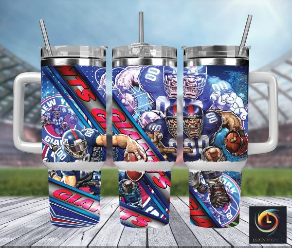 New York Giants NFL Mascot Custom Stanley Quencher 30oz-40oz Stainless Steel Tumbler Hot And Cold Tumbler