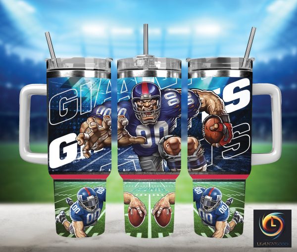 New York Giants NFL Mascot Custom Stanley Quencher 30oz-40oz Stainless Steel Tumbler Hot And Cold Tumbler