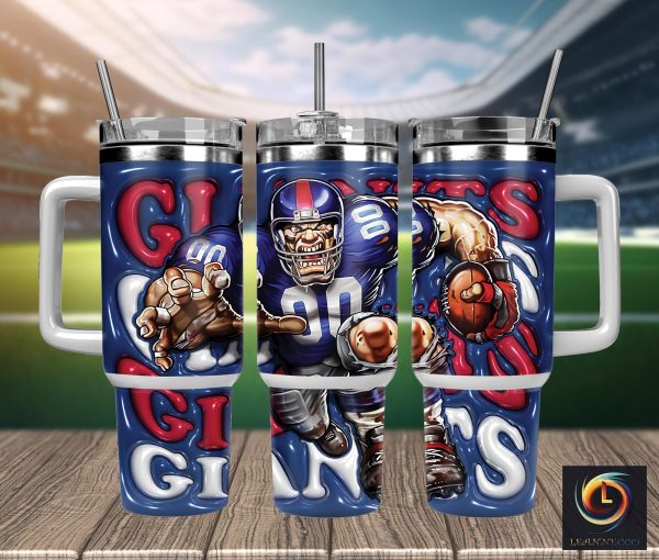 New York Giants NFL Mascot Custom Stanley Quencher 30oz-40oz Stainless Steel Tumbler Hot And Cold Tumbler