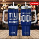 New York Giants NFL Laser Engraved Effect Custom Stanley Quencher 30oz-40oz Stainless Steel Tumbler Hot And Cold Tumbler
