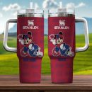 New York Giants NFL Mickey Mouse Custom Stanley Quencher 30oz-40oz Stainless Steel Tumbler Hot And Cold Tumbler