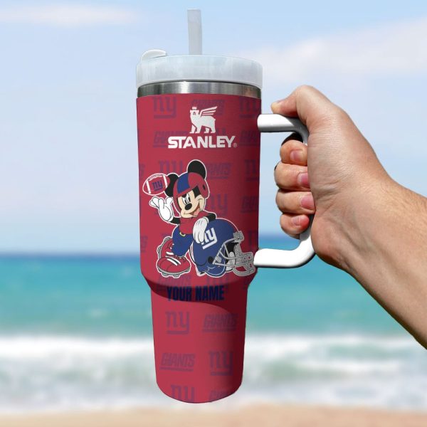 New York Giants NFL Mickey Mouse Custom Stanley Quencher 30oz-40oz Stainless Steel Tumbler Hot And Cold Tumbler - Image 2