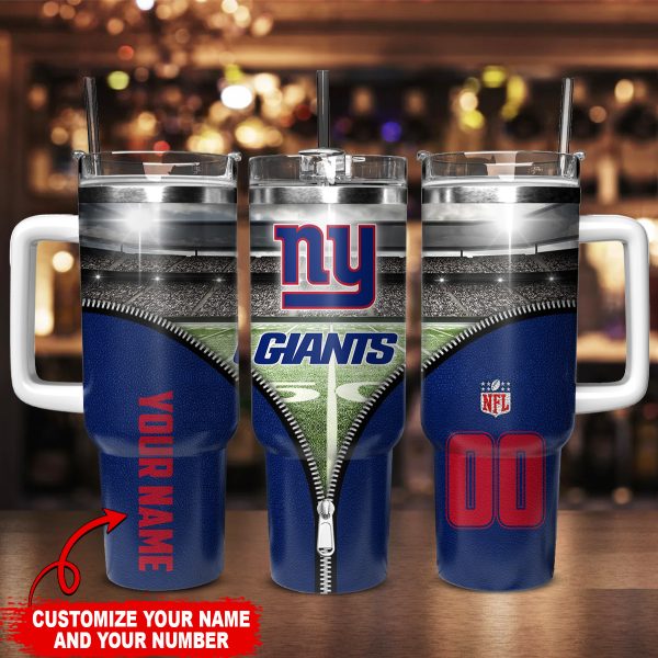New York Giants NFL Custom Stanley Quencher 30oz-40oz Stainless Steel Tumbler Hot And Cold Tumbler - Image 2
