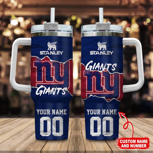 New York Giants NFL Custom Stanley Quencher 30oz-40oz Stainless Steel Tumbler Hot And Cold Tumbler