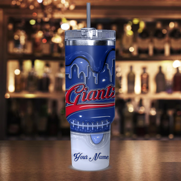 New York Giants NFL Custom Stanley Quencher 30oz-40oz Stainless Steel Tumbler Hot And Cold Tumbler - Image 2