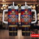New York Giants NFL Glitter Golden Logo Custom Stanley Quencher 30oz-40oz Stainless Steel Tumbler Hot And Cold Tumbler