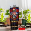 New York Giants NFL Glitter Golden Logo Custom Stanley Quencher 30oz-40oz Stainless Steel Tumbler Hot And Cold Tumbler