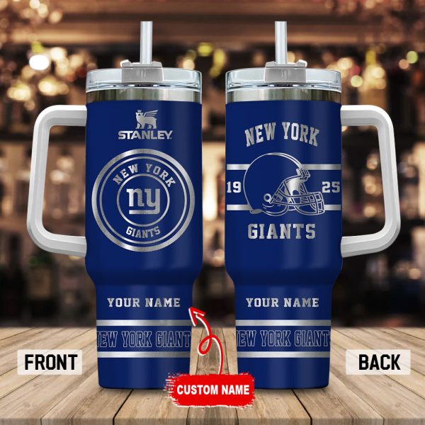 New York Giants NFL Custom Stanley Quencher 30oz-40oz Stainless Steel Tumbler Hot And Cold Tumbler
