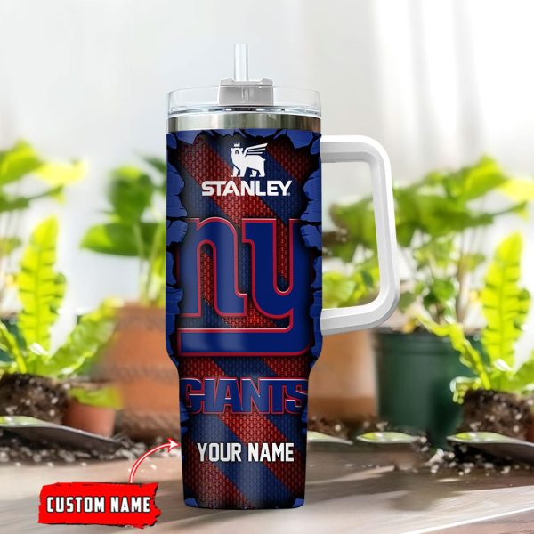 New York Giants NFL Custom Stanley Quencher 30oz-40oz Stainless Steel Tumbler Hot And Cold Tumbler - Image 2