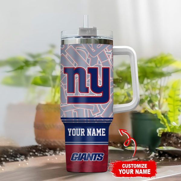 New York Giants NFL Custom Stanley Quencher 30oz-40oz Stainless Steel Tumbler Hot And Cold Tumbler - Image 2