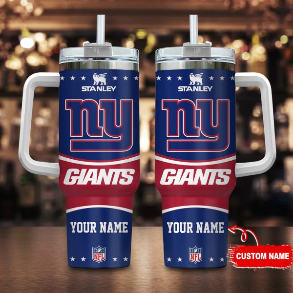 New York Giants NFL Custom Stanley Quencher 30oz-40oz Stainless Steel Tumbler Hot And Cold Tumbler