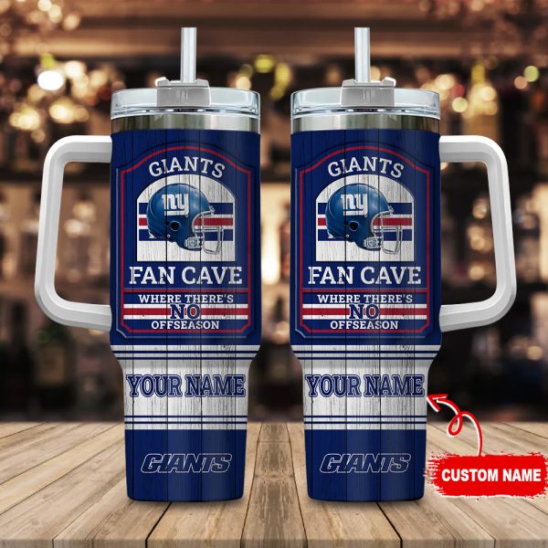 New York Giants NFL Fan Cave Custom Stanley Quencher 30oz-40oz Stainless Steel Tumbler Hot And Cold Tumbler