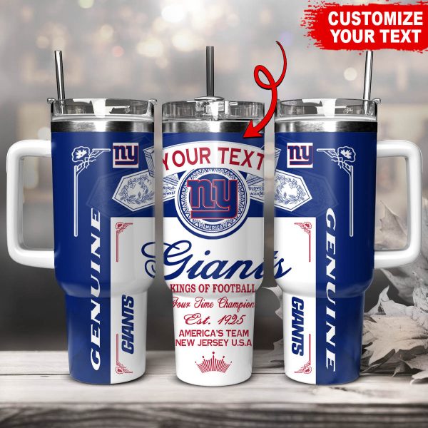 New York Giants NFL Kings Of Football Custom Stanley Quencher 30oz-40oz Stainless Steel Tumbler Hot And Cold Tumbler