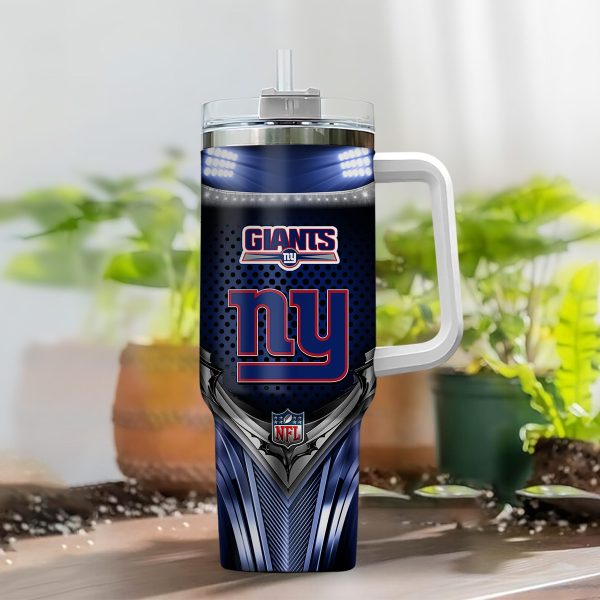 New York Giants NFL Nutrition Facts Custom Stanley Quencher 30oz-40oz Stainless Steel Tumbler Hot And Cold Tumbler - Image 2