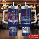 New York Giants NFL Silver Logo Custom Stanley Quencher 30oz-40oz Stainless Steel Tumbler Hot And Cold Tumbler