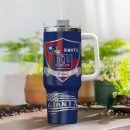 New York Giants NFL Silver Logo Custom Stanley Quencher 30oz-40oz Stainless Steel Tumbler Hot And Cold Tumbler