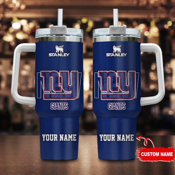 New York Giants NFL 3D Logo Custom Stanley Quencher 30oz-40oz Stainless Steel Tumbler Hot And Cold Tumbler