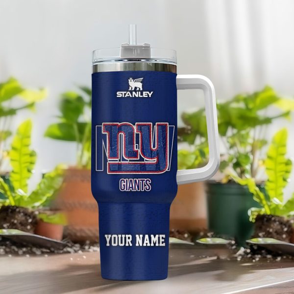New York Giants NFL 3D Logo Custom Stanley Quencher 30oz-40oz Stainless Steel Tumbler Hot And Cold Tumbler - Image 2