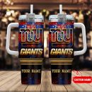 New York Giants NFL Glitter Golden Logo Custom Stanley Quencher 30oz-40oz Stainless Steel Tumbler Hot And Cold Tumbler