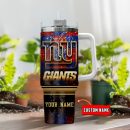 New York Giants NFL Glitter Golden Logo Custom Stanley Quencher 30oz-40oz Stainless Steel Tumbler Hot And Cold Tumbler