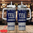 New York Giants NFL Glitter and Diamonds Bling Custom Stanley Quencher 30oz-40oz Stainless Steel Tumbler Hot And Cold Tumbler