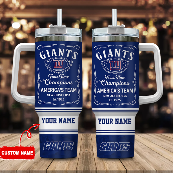 New York Giants NFL Custom Stanley Quencher 30oz-40oz Stainless Steel Tumbler Hot And Cold Tumbler