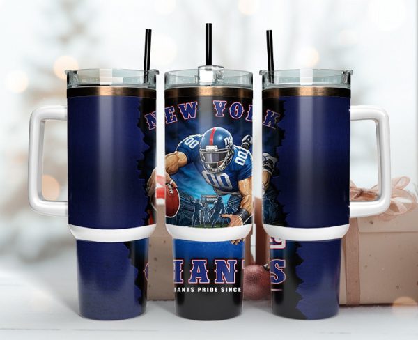 New York Giants NFL Mascot Custom Stanley Quencher 30oz-40oz Stainless Steel Tumbler Hot And Cold Tumbler