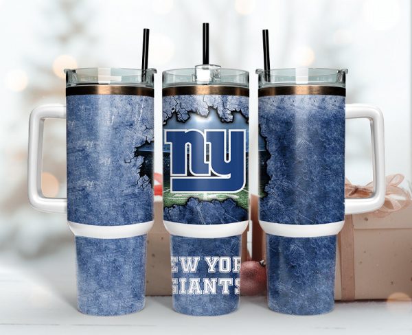 New York Giants NFL Custom Stanley Quencher 30oz-40oz Stainless Steel Tumbler Hot And Cold Tumbler