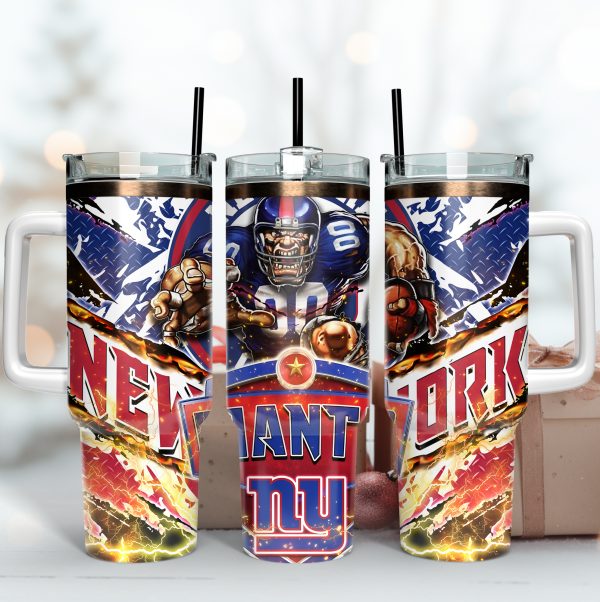 New York Giants NFL Mascot Custom Stanley Quencher 30oz-40oz Stainless Steel Tumbler Hot And Cold Tumbler