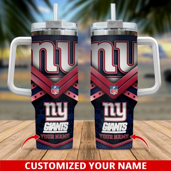 New York Giants NFL Custom Stanley Quencher 30oz-40oz Stainless Steel Tumbler Hot And Cold Tumbler
