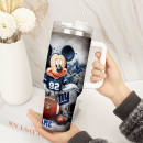 Mickey and Minnie and New York Giants Cartoon,NFL Custom Stanley Quencher 30oz-40oz Stainless Steel Tumbler Hot And Cold Tumbler