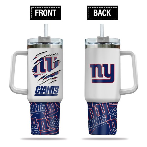 New York Giants NFL Custom Stanley Quencher 30oz-40oz Stainless Steel Tumbler Hot And Cold Tumbler