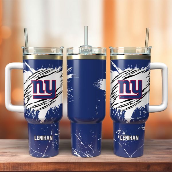 New York Giants Football NFL Custom Stanley Quencher 30oz-40oz Stainless Steel Tumbler Hot And Cold Tumbler