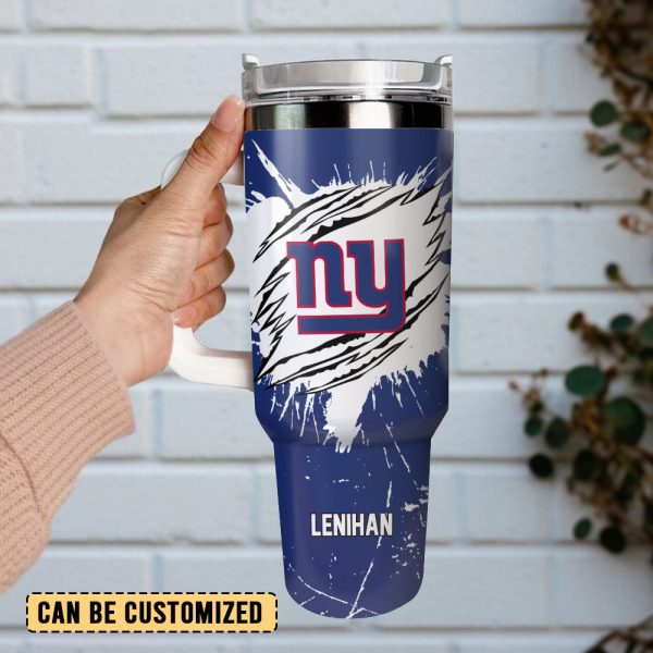 New York Giants Football NFL Custom Stanley Quencher 30oz-40oz Stainless Steel Tumbler Hot And Cold Tumbler - Image 2