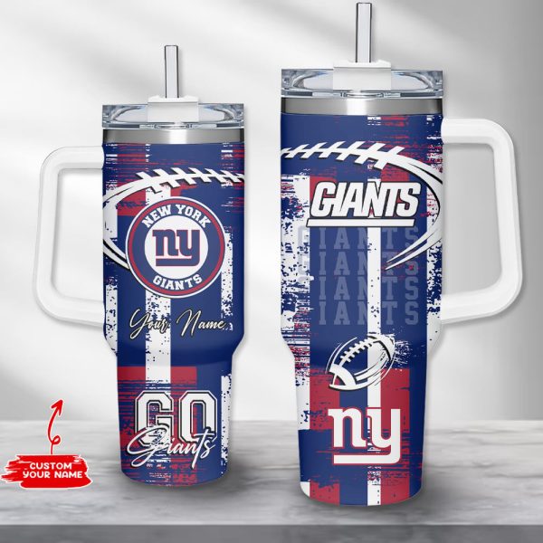 New York Giants NFL Custom Stanley Quencher 30oz-40oz Stainless Steel Tumbler Hot And Cold Tumbler