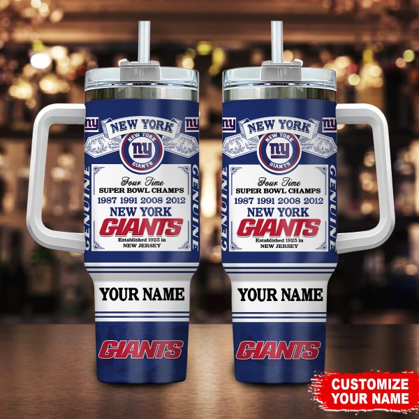 New York Giants NFL Custom Stanley Quencher 30oz-40oz Stainless Steel Tumbler Hot And Cold Tumbler