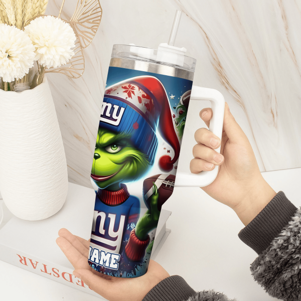 New York Giants NFL Custom Stanley Quencher 30oz-40oz Stainless Steel Tumbler Hot And Cold Tumbler - Image 2