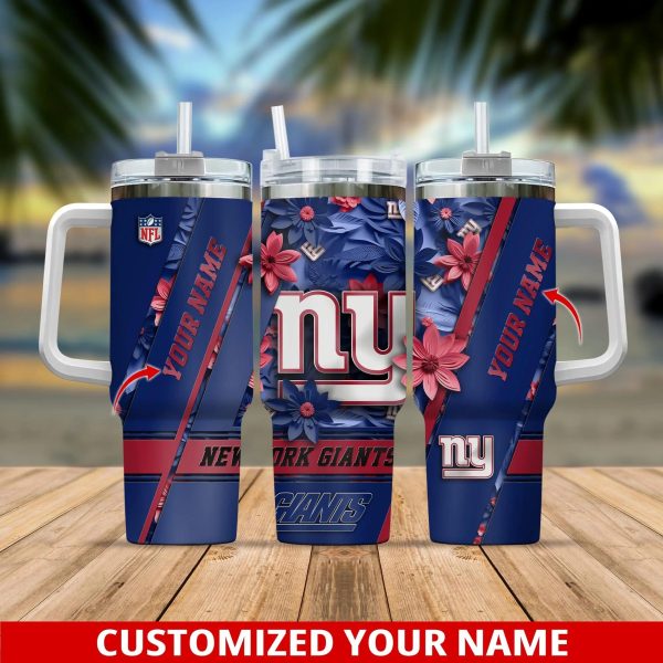 New York Giants NFL Custom Stanley Quencher 30oz-40oz Stainless Steel Tumbler Hot And Cold Tumbler
