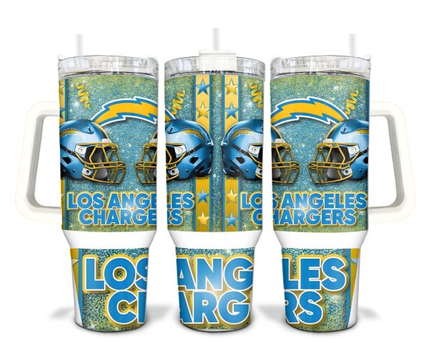 Los Angeles Chargers NFL Custom Stanley Quencher 30oz-40oz Stainless Steel Tumbler Hot And Cold Tumbler