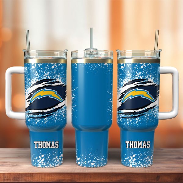 Los Angeles Chargers Football NFL Sport Custom Stanley Quencher 30oz-40oz Stainless Steel Tumbler Hot And Cold Tumbler