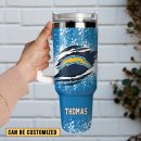 Los Angeles Chargers Football NFL Sport Custom Stanley Quencher 30oz-40oz Stainless Steel Tumbler Hot And Cold Tumbler