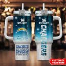 Los Angeles Chargers NFL Glitter Custom Stanley Quencher 30oz-40oz Stainless Steel Tumbler Hot And Cold Tumbler