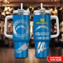 Los Angeles Chargers NFL Custom Stanley Quencher 30oz-40oz Stainless Steel Tumbler Hot And Cold Tumbler