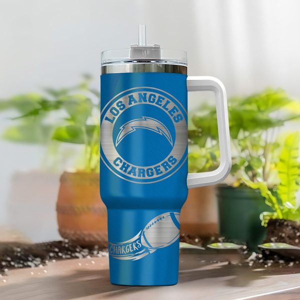 Los Angeles Chargers NFL Custom Stanley Quencher 30oz-40oz Stainless Steel Tumbler Hot And Cold Tumbler - Image 2