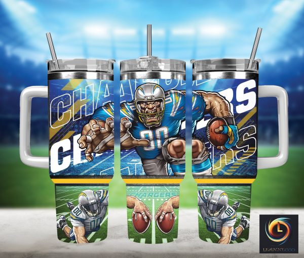 Los Angeles Chargers NFL Mascot Custom Stanley Quencher 30oz-40oz Stainless Steel Tumbler Hot And Cold Tumbler