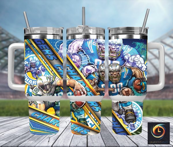 Los Angeles Chargers NFL Mascot Custom Stanley Quencher 30oz-40oz Stainless Steel Tumbler Hot And Cold Tumbler