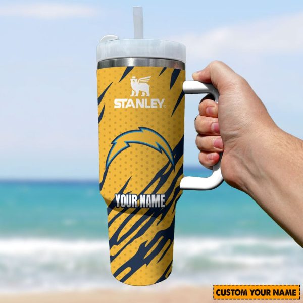 Los Angeles Chargers NFL Custom Stanley Quencher 30oz-40oz Stainless Steel Tumbler Hot And Cold Tumbler - Image 2