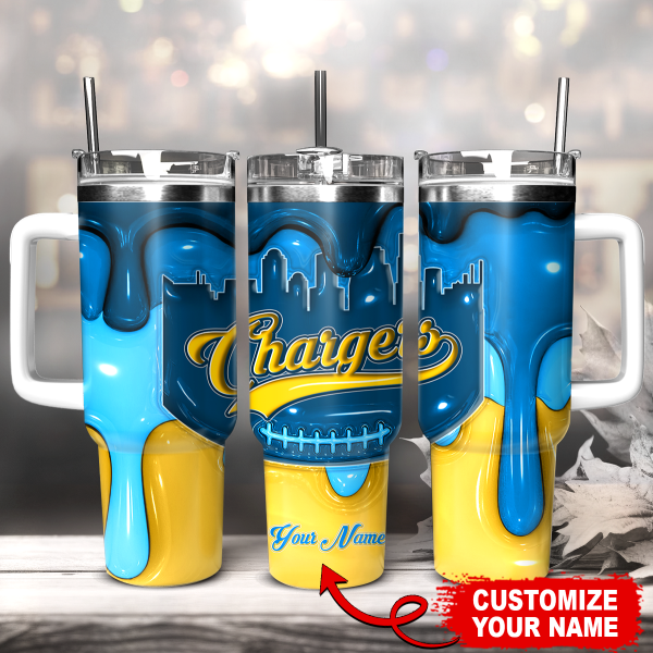 Los Angeles Chargers NFL Custom Stanley Quencher 30oz-40oz Stainless Steel Tumbler Hot And Cold Tumbler