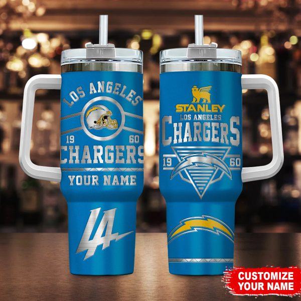 Los Angeles Chargers NFL Custom Stanley Quencher 30oz-40oz Stainless Steel Tumbler Hot And Cold Tumbler