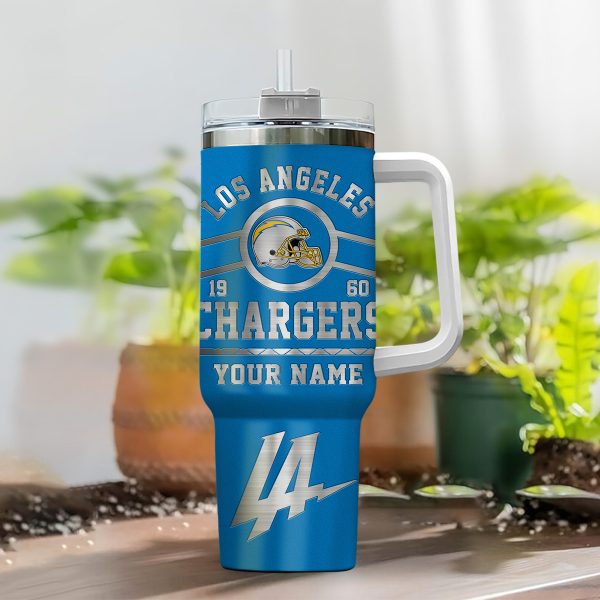 Los Angeles Chargers NFL Custom Stanley Quencher 30oz-40oz Stainless Steel Tumbler Hot And Cold Tumbler - Image 2